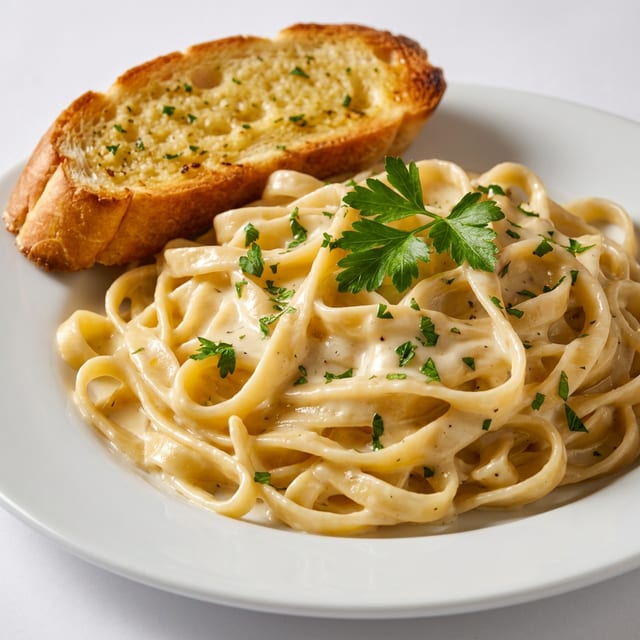 Pasta with Alfredo Sauce.