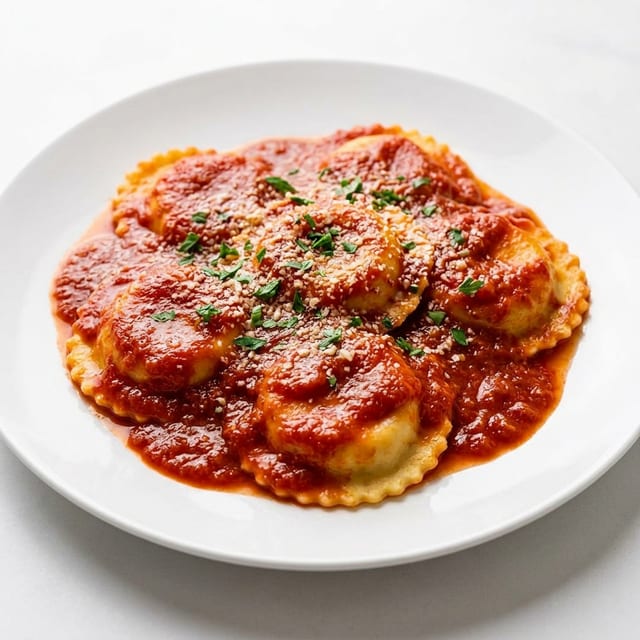 Cheese Ravioli with Marinara Sauce.