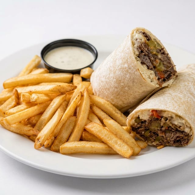 Loaded Steak & Cheese Wrap.