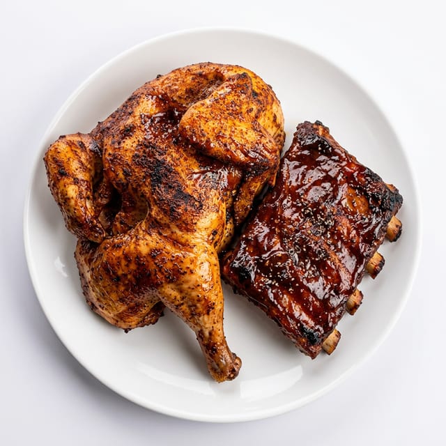 Chicken & Ribs Combination.