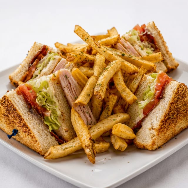 Ham & Cheese Club Sandwich.